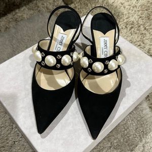 Jimmy choo Breslin 65 suede pumps with pearls size 36.5